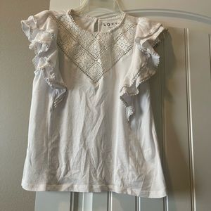 Womens size small White Flutter Sleeve shirt